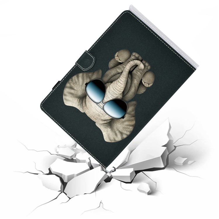Cobertura Universal Impresión Del Patrón Tableta Cuero Para El Ipad 9,7 Pulgadas (2017) / (2018) / Aire Ipad (2013) / Aire 2 - Elefante-7