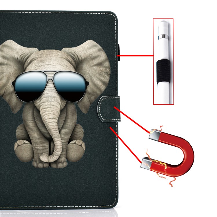 Cobertura Universal Impresión Del Patrón Tableta Cuero Para El Ipad 9,7 Pulgadas (2017) / (2018) / Aire Ipad (2013) / Aire 2 - Elefante-8