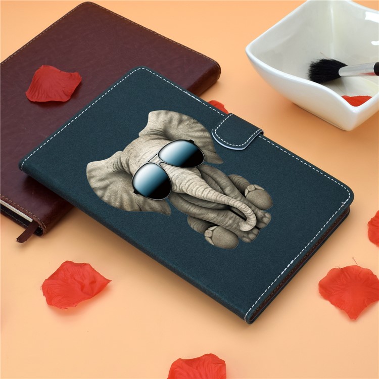 Cobertura Universal Impresión Del Patrón Tableta Cuero Para El Ipad 9,7 Pulgadas (2017) / (2018) / Aire Ipad (2013) / Aire 2 - Elefante-9