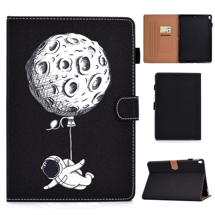 Pattern Printing Card Slots Flip Leather Case with Pen Slot for iPad Pro 10.5-inch (2017)/(2018) - Astronaut-1