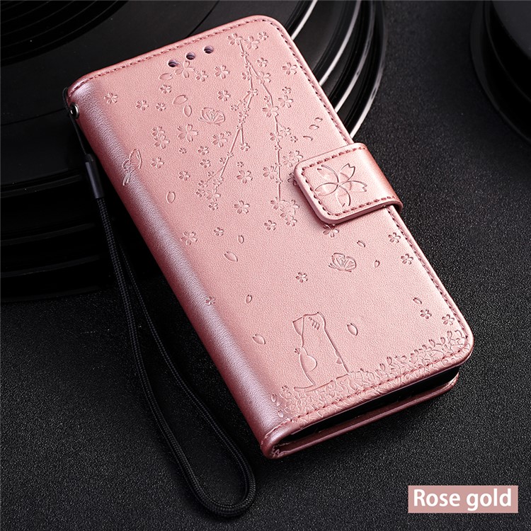 Imprint Flower Leather Wallet Phone Shell for iPhone 11 Pro 5.8 inch - Rose Gold-7