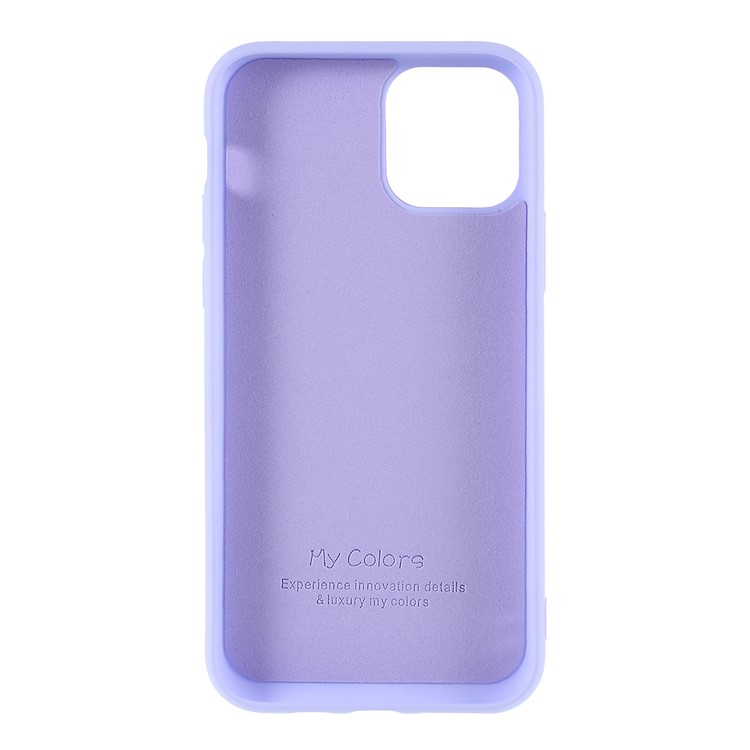 Tudo Envolvido Tampa Do Telefone De Silicone Líquido Estribo Lateral Com Anel De Dedo Para Iphone 11 Pró 5,8 Polegadas (2019) - Luz Roxa-3