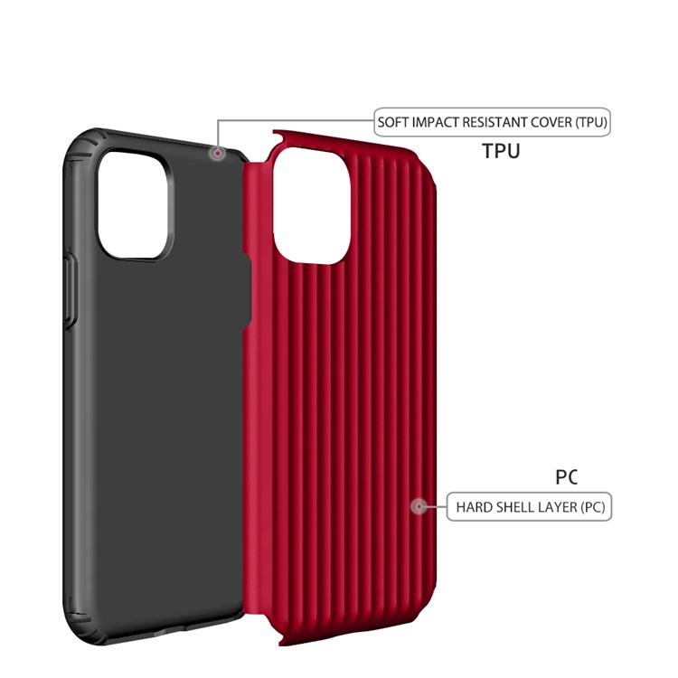 For iPhone 11 6.1 inch Suitcase Shaped Shockproof PC+TPU Case Shell - Red-2
