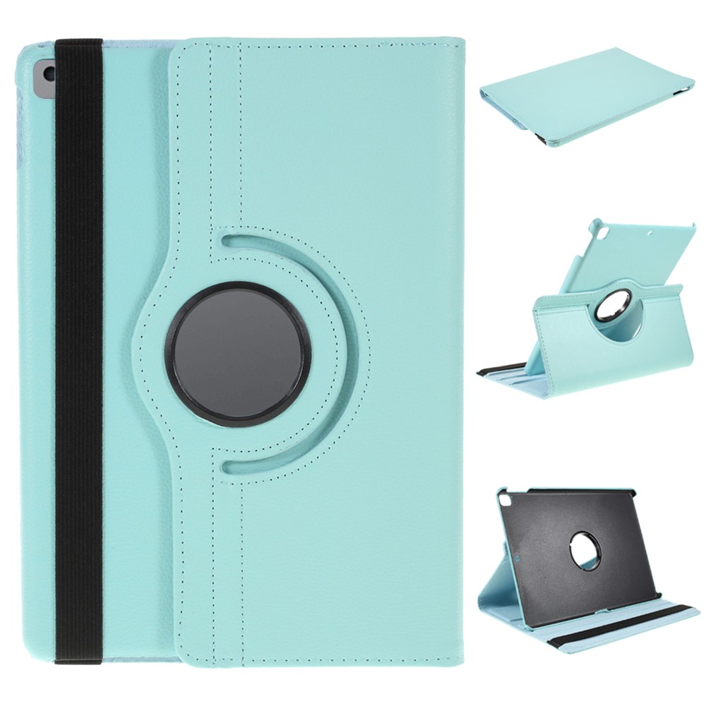 Leather Case for iPad 10.2 (2021) / (2020) / (2019) / Air 10.5 inch (2019) / Pro 10.5 inch (2017) Litchi Texture Rotating Stand Cover - Baby Blue