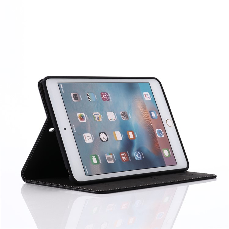 GEBEI Litchi Skin Leather Stand Case with Card Slots for iPad mini (2019) 7.9 inch - Black-5