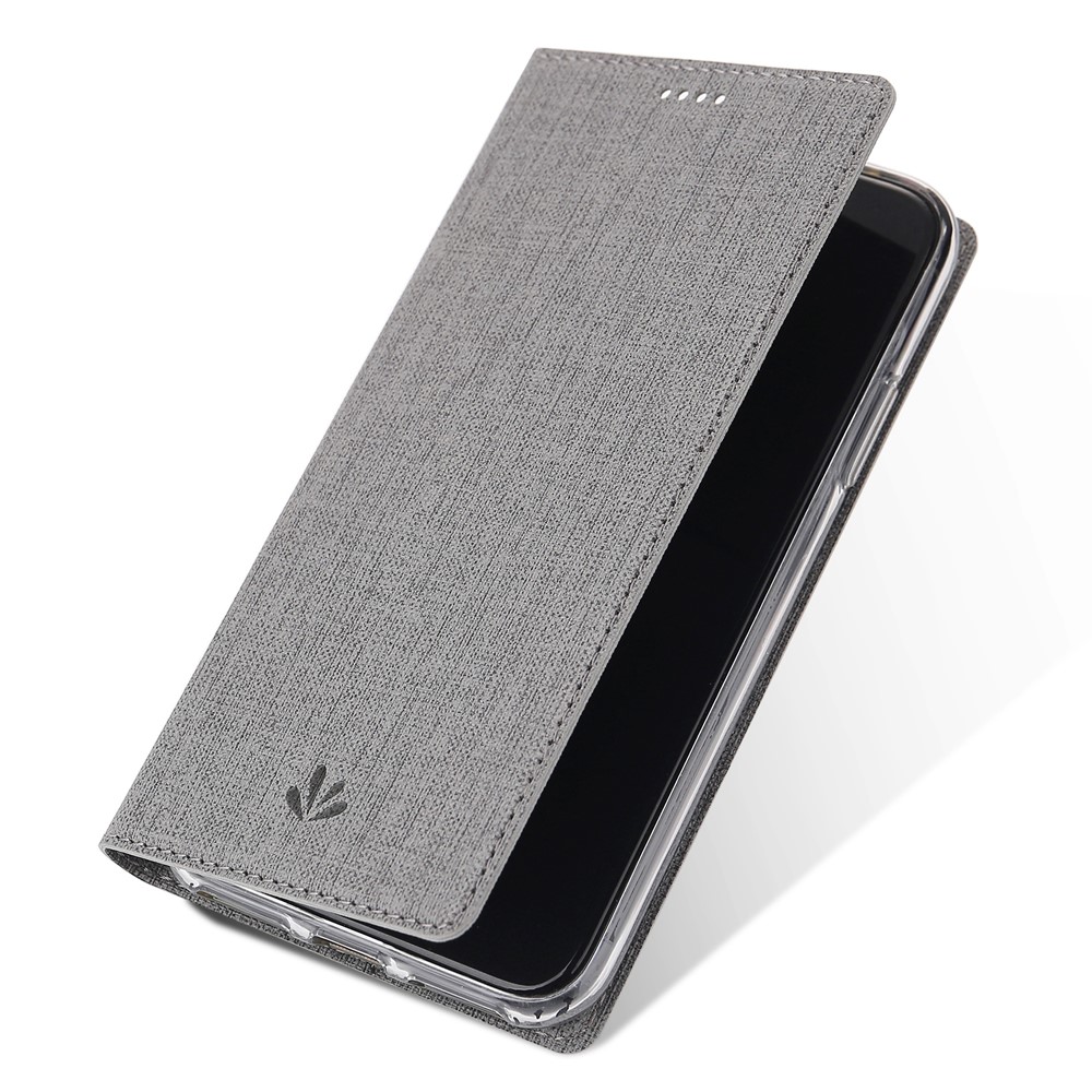 VILI DMX Cross Texture Stand Leather Card Holder Case for iPhone 11 6.1 inch - Grey-4