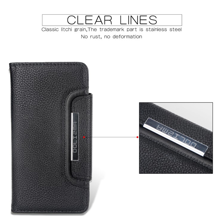 Litchi Texture Detachable Leather Wallet Cover Phone Case for iPhone 11 Pro Max 6.5 inch - Black-5