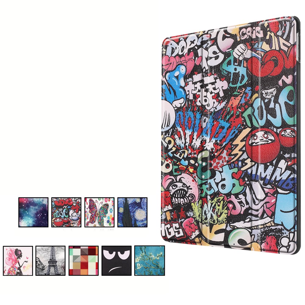 Tablet in Pelle di Stampa in Pelle PU in Pelle PU Per Ipad 10.2 (2021)/(2020)/(2019) - Modello di Graffiti-9