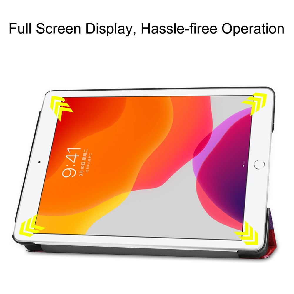 Pattern Printing PU Leather Tri-fold Stand Tablet Case for iPad 10.2 (2020) (2019) - Colorful Squares-4