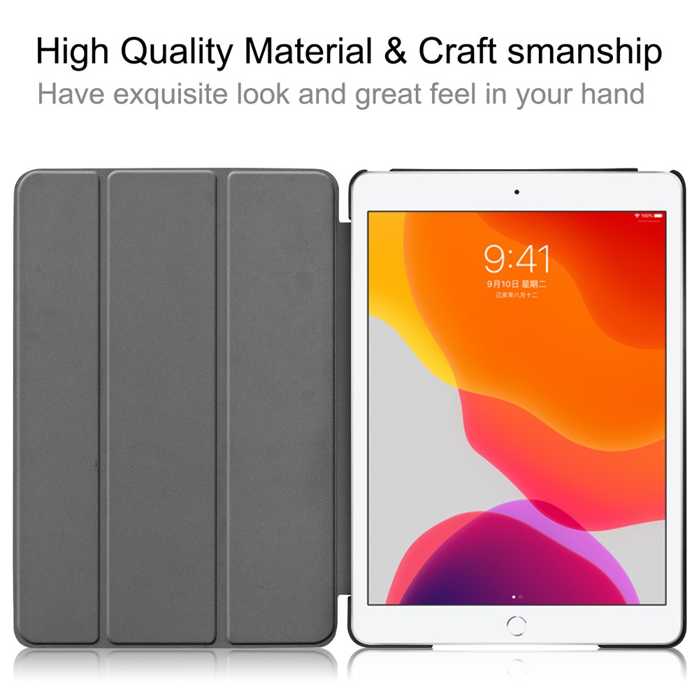 Pattern Printing PU Leather Tri-fold Stand Tablet Case for iPad 10.2 (2020) (2019) - Colorful Squares-6