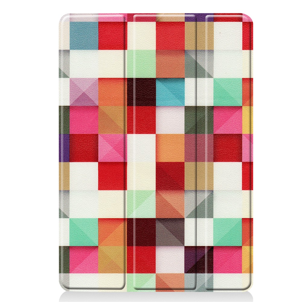 Pattern Printing PU Leather Tri-fold Stand Tablet Case for iPad 10.2 (2020) (2019) - Colorful Squares-7