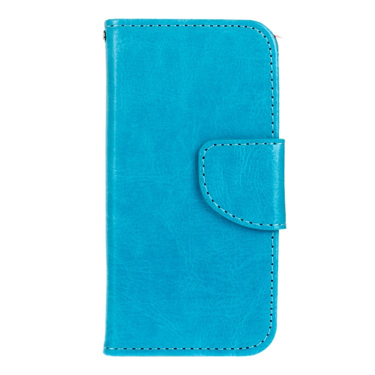 

Crazy Horse Wallet Stand Leather Phone Case for iPhone SE 5 5s - Blue, iPhone SE