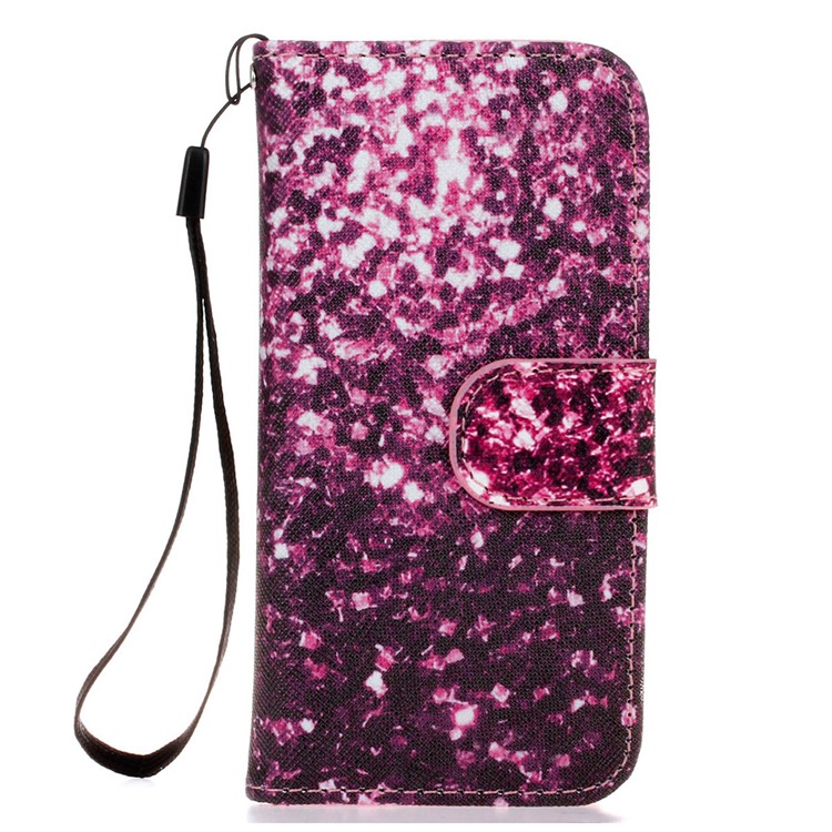 

For iPhone SE 5s 5 Diary Wallet Leather Case with Stand - Purple Glitter, iPhone SE