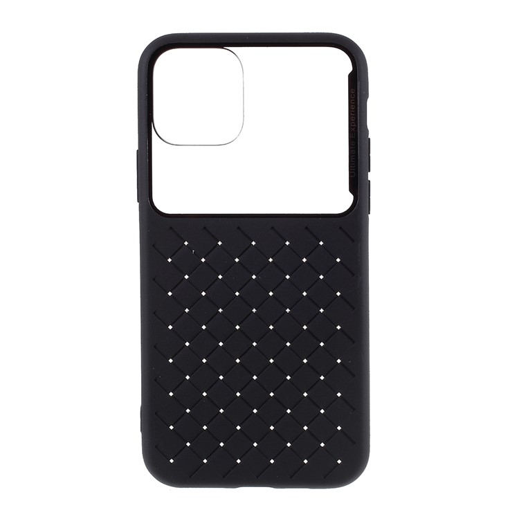 Woven Texture Plastic+TPU Phone Case for iPhone 11 6.1-inch - Black-1