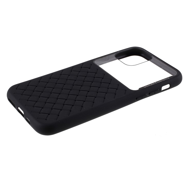 Woven Texture Plastic+TPU Phone Case for iPhone 11 6.1-inch - Black-5