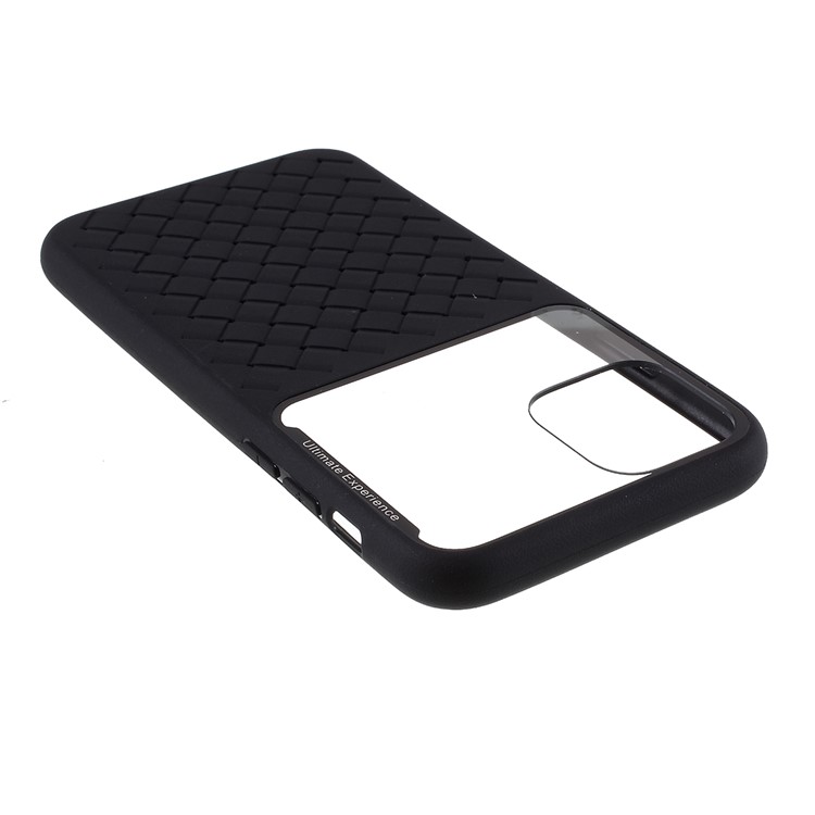 Woven Texture Plastic+TPU Phone Case for iPhone 11 6.1-inch - Black-6