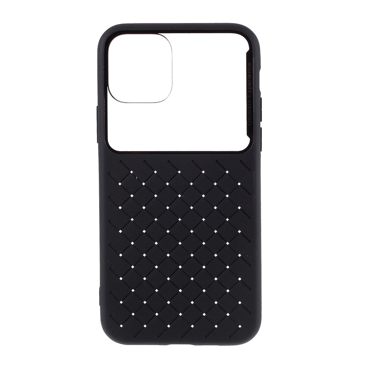 Woven Pattern Plastic+TPU Phone Case for iPhone 11 Pro 5.8-inch - Black-1
