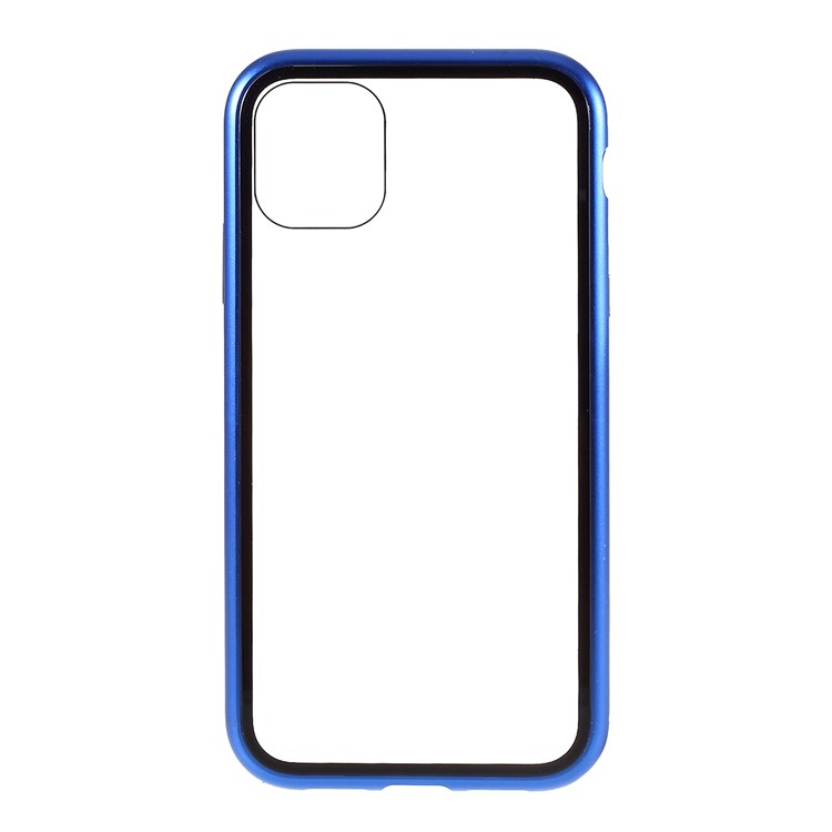 Magnetic Metal Frame + Tempered Glass Casing Shell for iPhone 11 6.1 inch - Blue-2