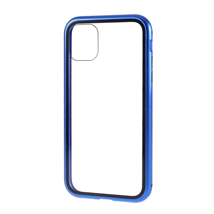 Metallo Magnetico + Shell Involucro Di Vetro Temperato Per Iphone 11 6,1 Pollici - Blu-3