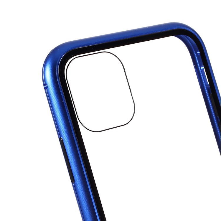 Metallo Magnetico + Shell Involucro Di Vetro Temperato Per Iphone 11 6,1 Pollici - Blu-5
