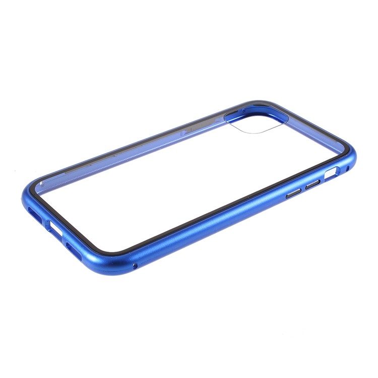 Metallo Magnetico + Shell Involucro Di Vetro Temperato Per Iphone 11 6,1 Pollici - Blu-6