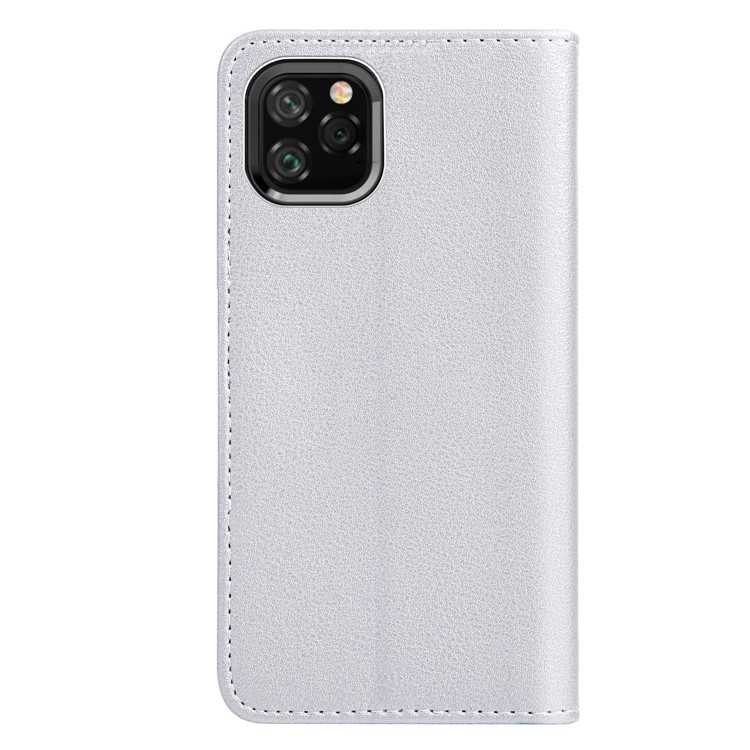 Leaf Pattern Leather Wallet Case for iPhone 11 Pro 5.8 inch - Silver-3