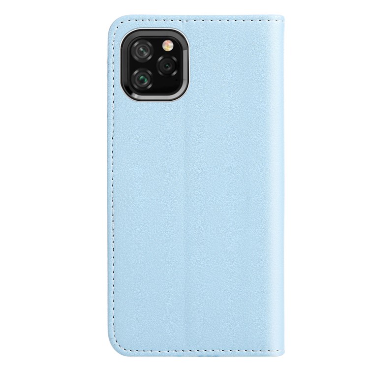 Leaf Pattern Leather Wallet Case for iPhone 11 Pro 5.8 inch - Blue-3