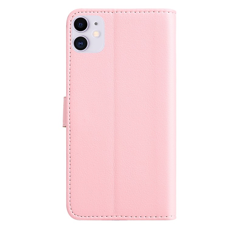 Leaf Pattern Leather Wallet Case for iPhone 11 6.1 inch - Pink-3