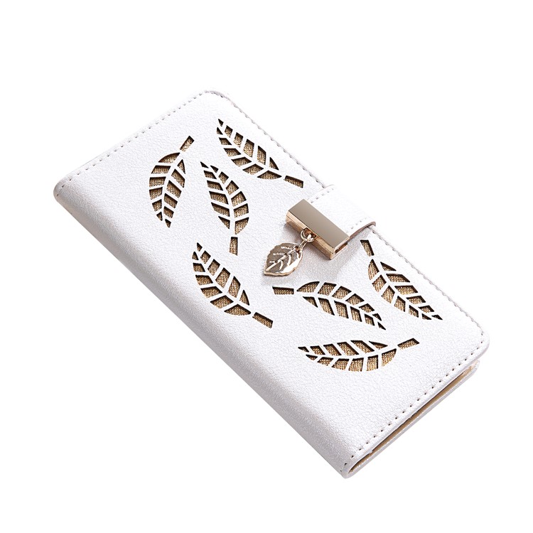Leaf Pattern Leather Wallet Case for iPhone 11 Pro Max 6.5 inch - White-4