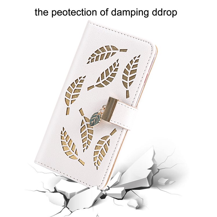 Leaf Pattern Leather Wallet Case for iPhone 11 Pro Max 6.5 inch - White-7