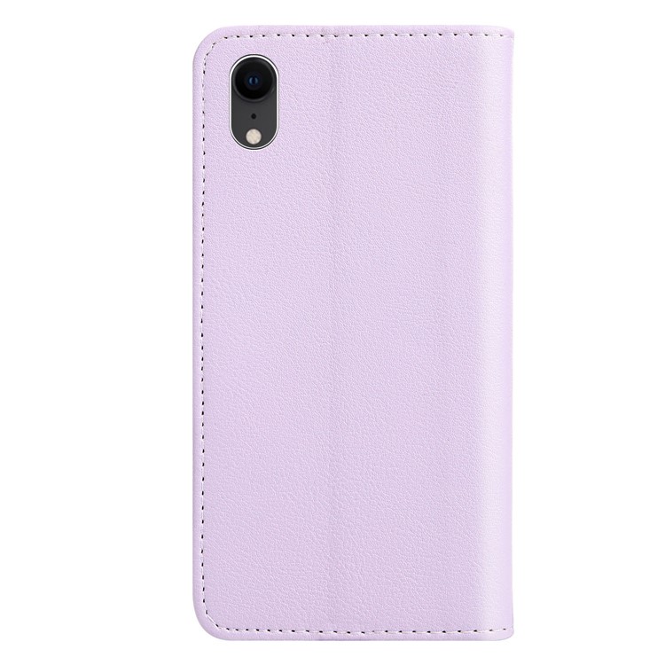 Cassa Del Cuoio Magnetica Modello Di Foglia Di Iphone XR 6,1 Pollici - Viola-3