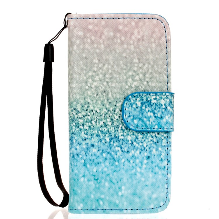 

Wallet Leather Flip Case for iPhone SE/5s/5 with Strap - Gradient Glitter, iPhone SE
