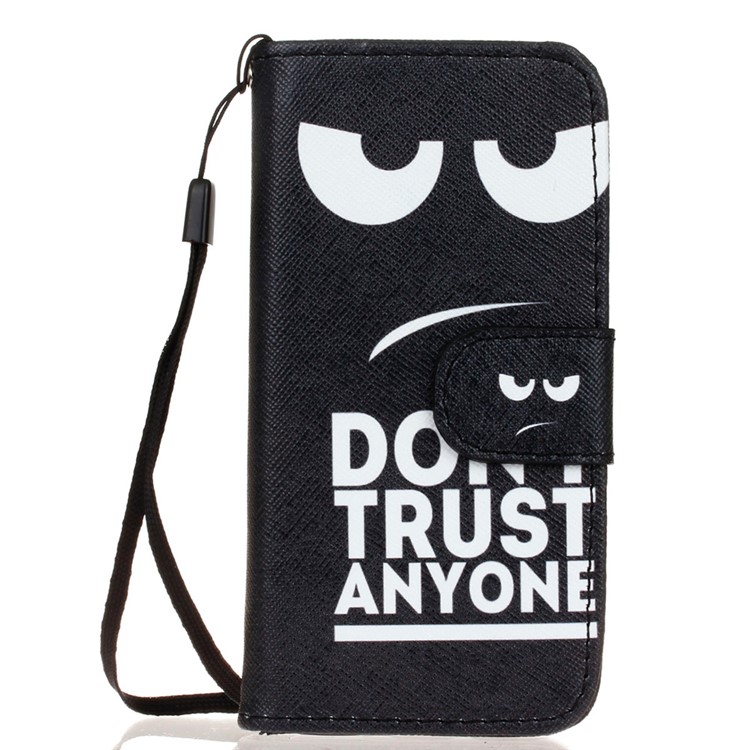 

Wallet Stand Leather Case for iPhone SE/5s/5 with Strap - Do Not Trust Anyone