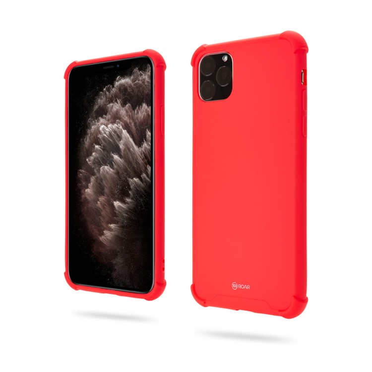 ROAR Anti-drop Macaroon Style TPU Phone Cover for iPhone 11 Pro Max 6.5-inch - Red-1