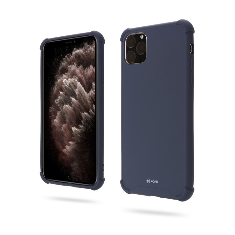 ROAR Anti-drop Macaroon Style TPU Phone Cover for iPhone 11 Pro Max 6.5-inch - Dark Blue-1