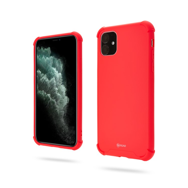 ROAR Anti-drop Macaroon Style TPU Phone Cover for iPhone 11 6.1-inch - Red-1