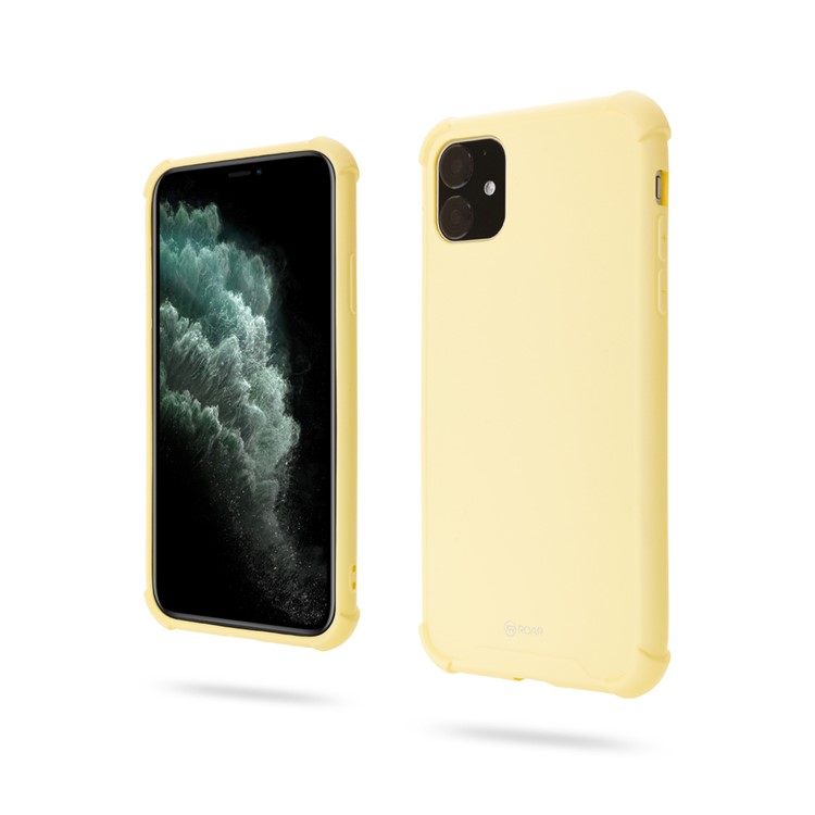 ROAR Anti-drop Macaroon Style TPU Phone Cover for iPhone 11 6.1-inch - Yellow-1