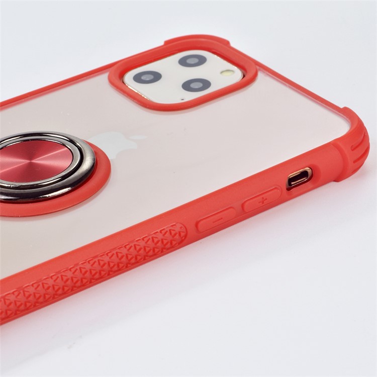 PC De Nuevo Clara + Híbrido TPU Rotación Caja Del Teléfono Pie De Apoyo Para Apple IPhone 11 6,1 Pulgadas - Rojo-3