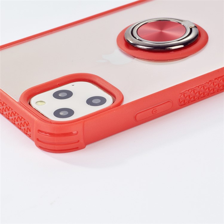 For iPhone 11 Pro Max 6.5 inch PC+TPU Hybrid Rotating Kickstand Phone Case - Red-5