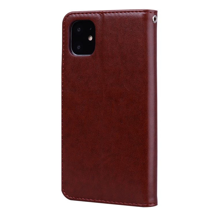 Imprinted Rose Flower Pattern Leather Wallet Phone Cover for iPhone 11 Pro 5.8 inch (2019) - Brown-2