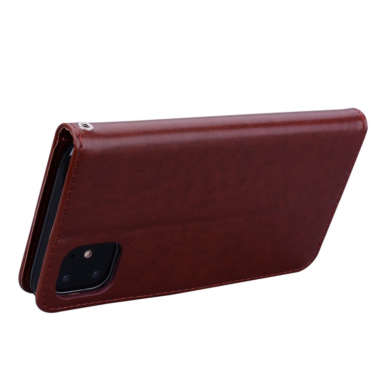 Imprinted Rose Flower Pattern Leather Wallet Phone Cover for iPhone 11 Pro 5.8 inch (2019) - Brown-4