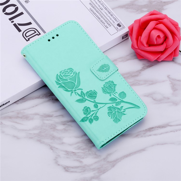Impresa Flor De La Cubierta Del Teléfono Billetera De Cuero Modelo Color De Rosa Para El Iphone 11 Pulgadas Pro 5.8 (2019) - Cian-7