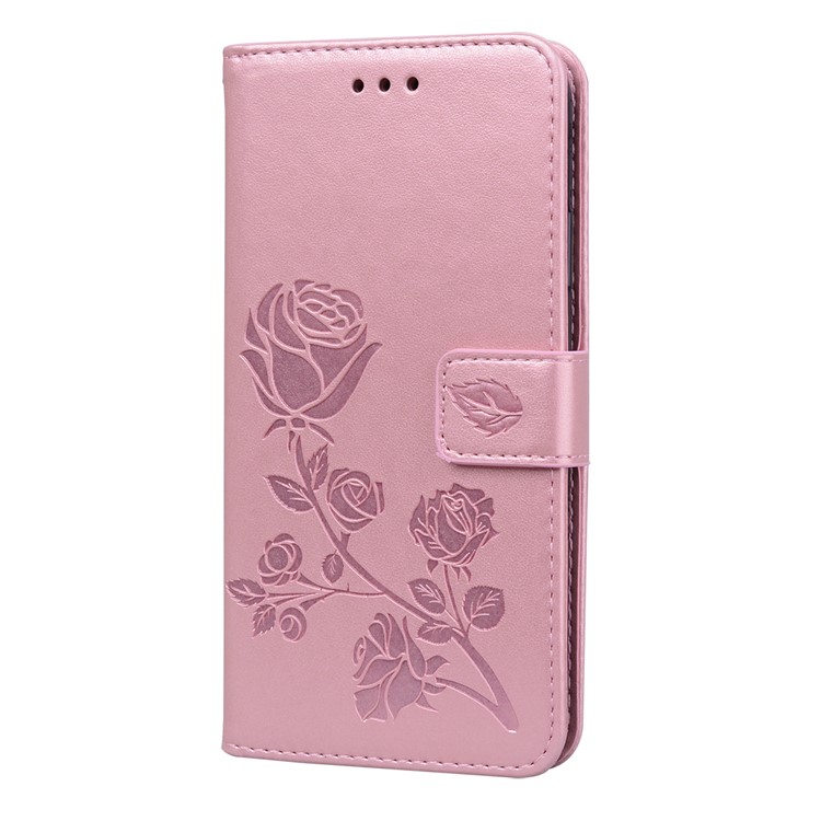 Imprinted Rose Flower Pattern Leather Wallet Phone Casing for iPhone 11 6.1 inch (2019) - Pink-3