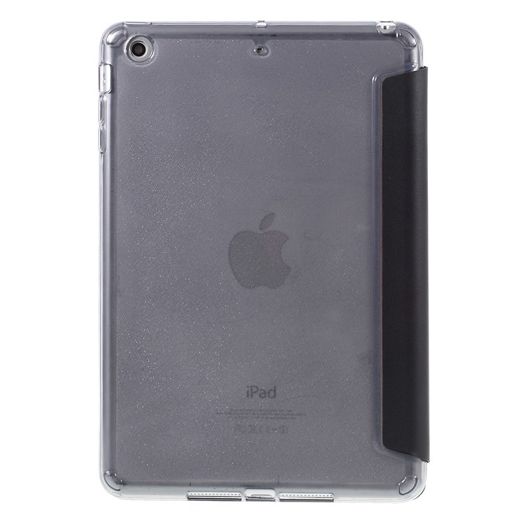 Tri-fold PU Leather and Back TPU Cover for iPad Mini 1/2/3 - Black-3