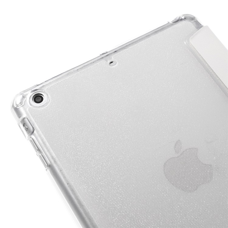 Tri-fold PU Leather and Back TPU Case for iPad Mini 1/2/3 - White-11