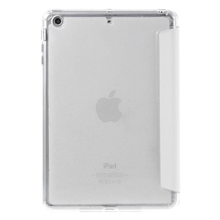 Tri-fold PU Leather and Back TPU Case for iPad Mini 1/2/3 - White-3
