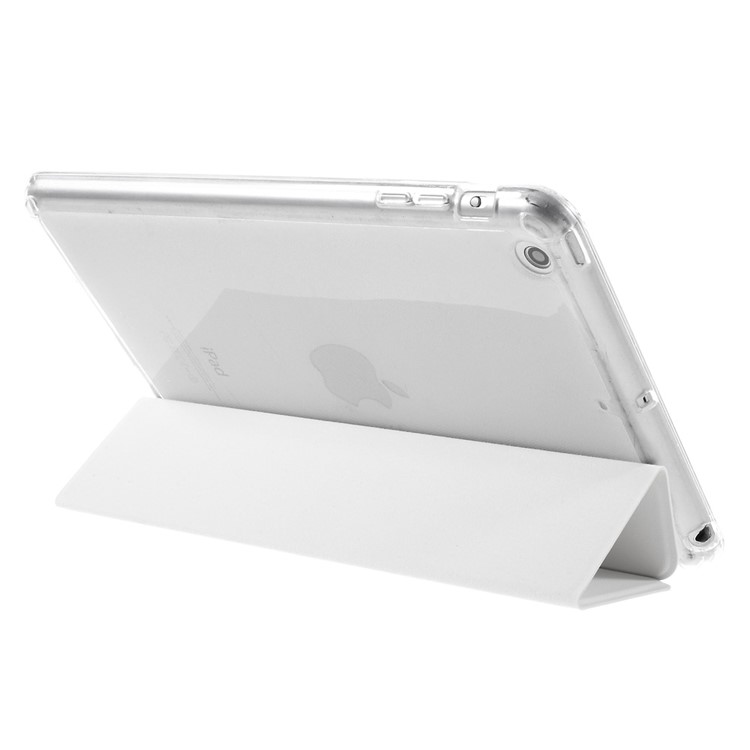 Tri-fold PU Leather and Back TPU Case for iPad Mini 1/2/3 - White-5