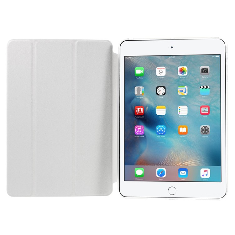 Tri-fold PU Leather and Back TPU Case for iPad Mini 1/2/3 - White-8