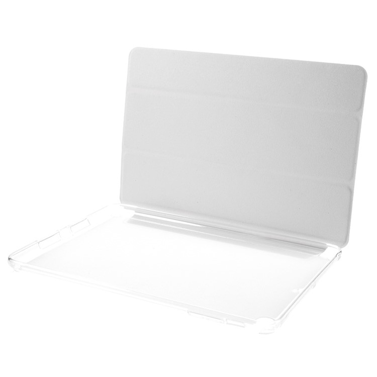 Tri-fold PU Leather and Back TPU Case for iPad Mini 1/2/3 - White-9
