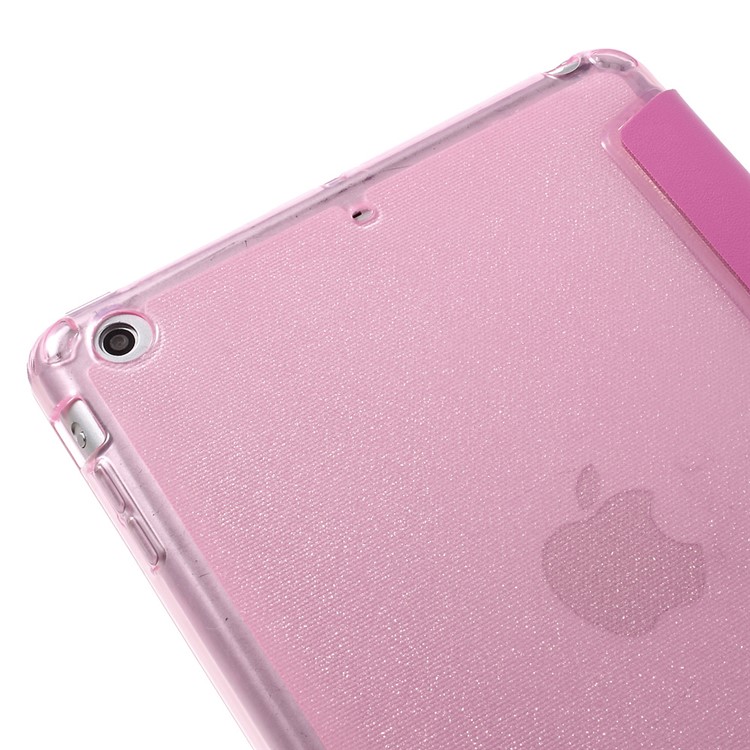 Tri-fold Stand Leather and Protective Cover for iPad Mini 1/2/3 - Rose-11